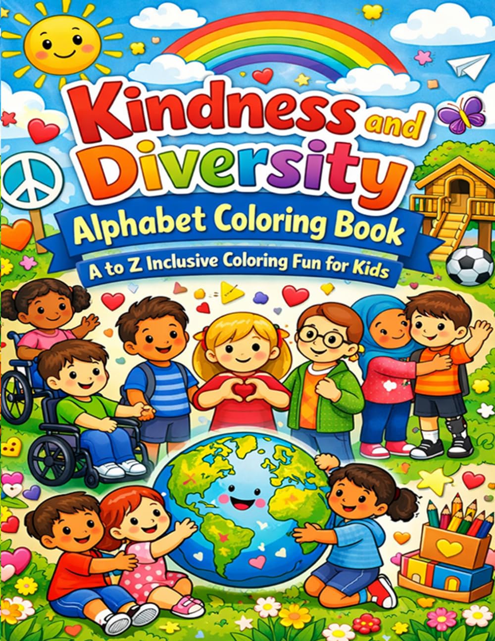 Kindness and Diversity Alphabet Coloring Book: A to Z Inclusive Coloring Fun for Kids: Learn kindness diversity and inclusion through fun and easy alphabet coloring pages for kids