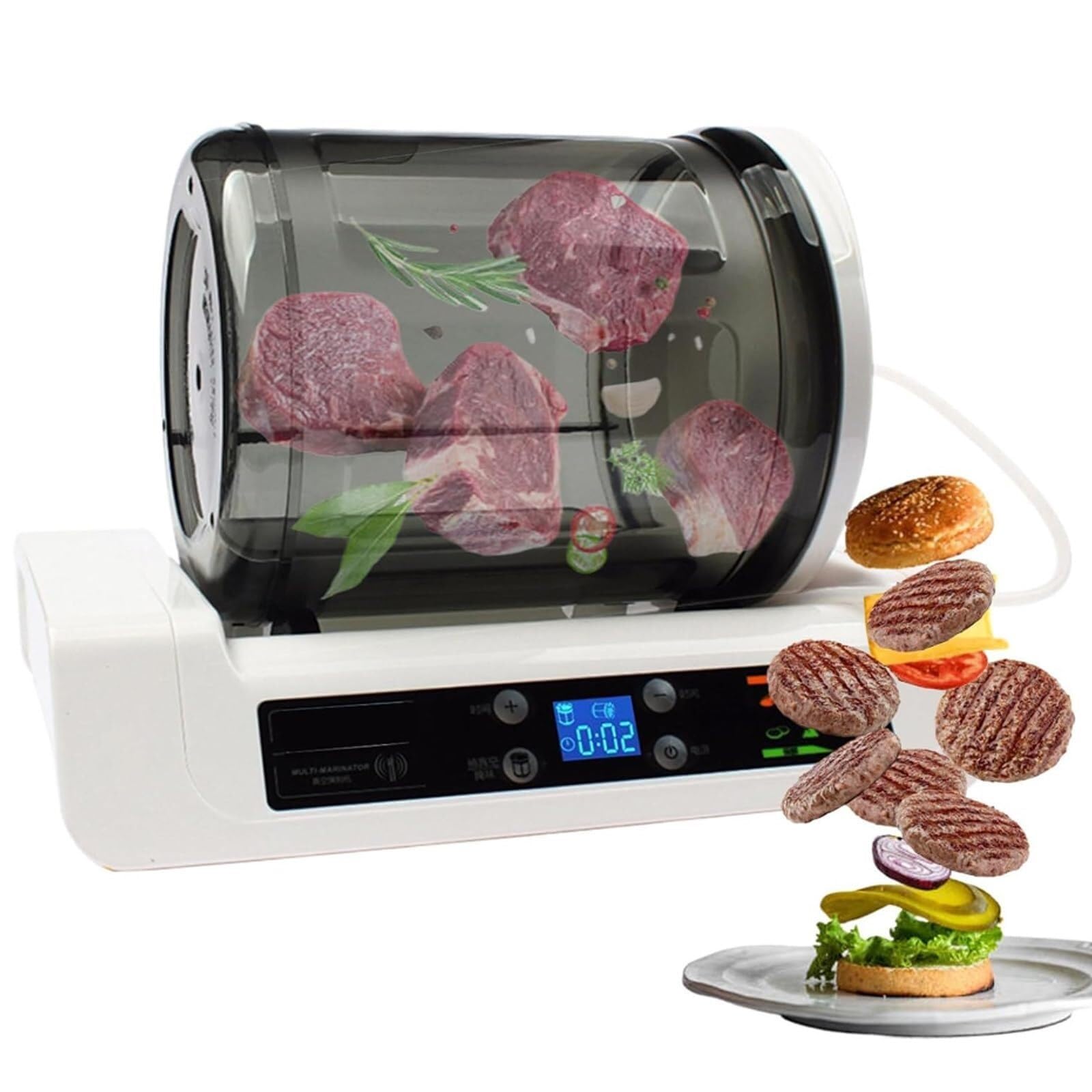 Máquina de encurtido al vacío de verduras, máquina de encurtido al vacío automática con capacidad de 7 l, para almacenar hamburguesas de pollo, tocino en escabeche