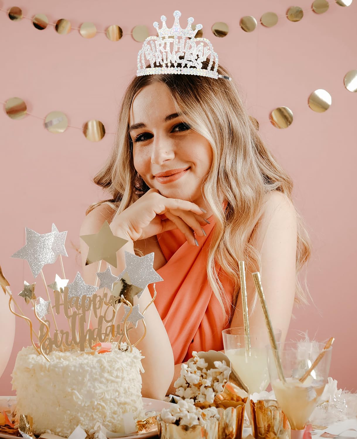 Corona De Princesa Para Mujer Y Niñas - Plata Con Diamantes De Imitación, Tamaño 15 Cm Diámetro, Ideal Para Cumpleaños Y Fiestas