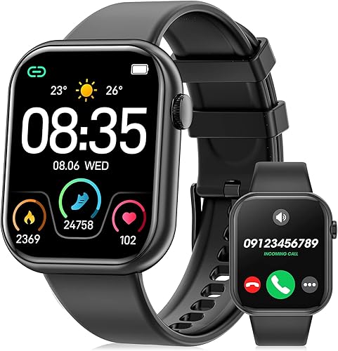 Relojes inteligentes para mujeres y hombres con pantalla táctil completa de 183 pulgadas llamadas Bluetooth contestarhacer llamadas IP67 impermeable