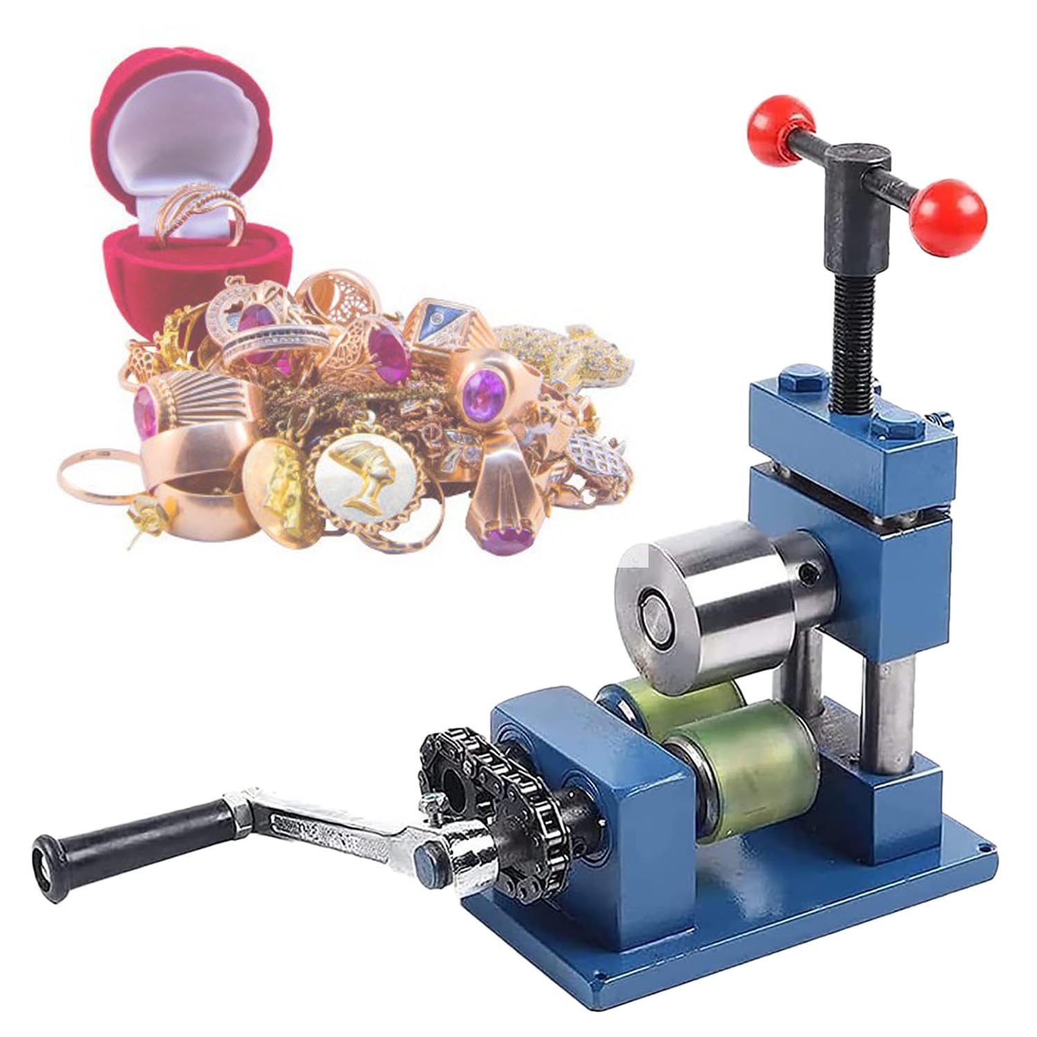 ANXYYDS Ring and Bracelet Press Bending Machine, Multi-Function Hand Crank Ring Bracelet Bending Machine 2 In1 Jewelry Press Brake Forming Machine Tools for for Processing Ring, Bracelet, Earring