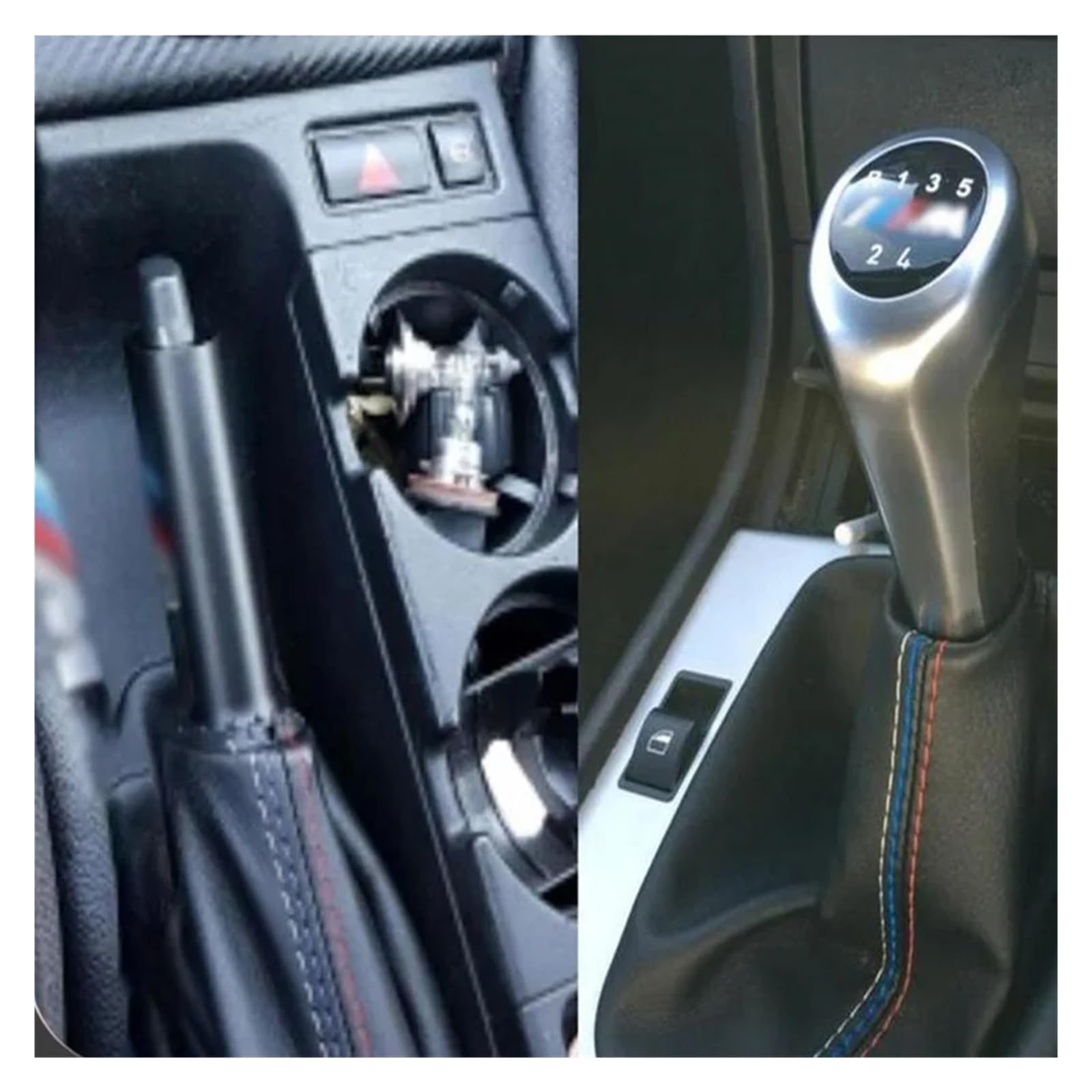 Gałka zmiany biegów do BMW serii 3 E36 E46 i M3 (1991-1998) - Czarna skórzana klapa zmiany biegów z ręcznym hamulcem ręcznym