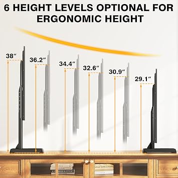 TVON Universal TV Legs, Table Top TV Stand Base with Height Adjustable | for Most 37-90 Inch TVs, Holds up to 150lbs with Cable Management, Max VESA 800x600mm, Black