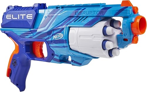 NERF Elite Disruptor Blaster Reflex Blue - Tambor giratorio de 6 dardos 6 dardos oficiales Elite Slam Fire exclusivo de Tienda disponible en Yaxa Colombia