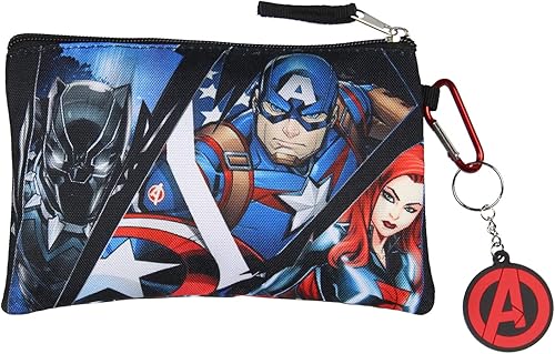Miniatura 4 de Marvel Avengers - Juego de 5 mochilas para niños, caja de almuerzo, llavero, estuche para lápices, mosquetón para viajes y escuela