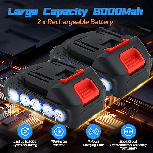 Miniatura 7 de Lavadora a presión inalámbrica portátil, lavadora a presión inalámbrica con batería con boquilla 6 en 1, caja de herramientas y manguera de 16 pies,