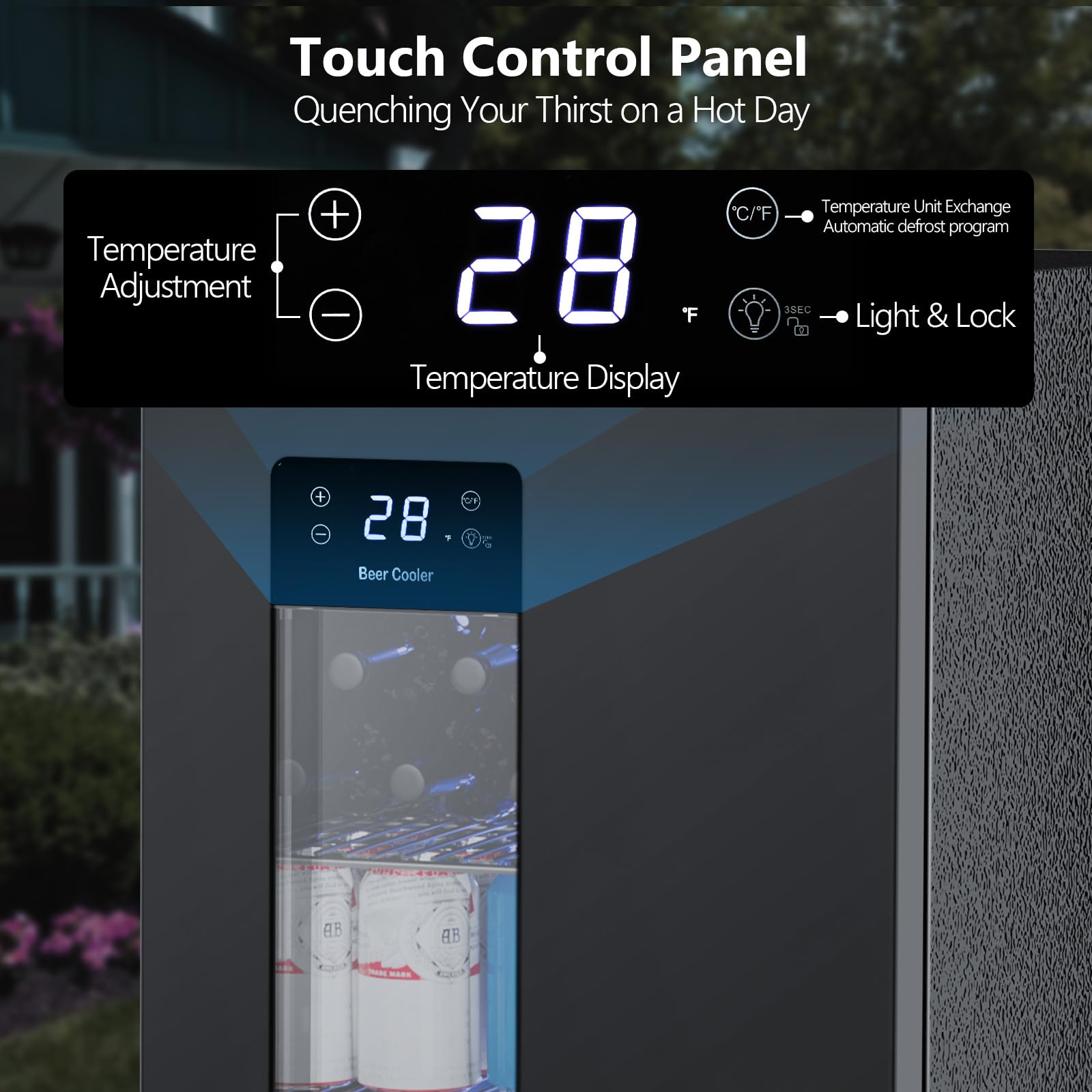 Electactic Beer Cooler 3.2 Cuft, 130 Can Beverage Refrigerator With Adjustable Shelves, Accurate Temperature 20°F-50°F Even Cooling For Home Bar, Game Day, Mancave, Black on Fridge.com - View 4