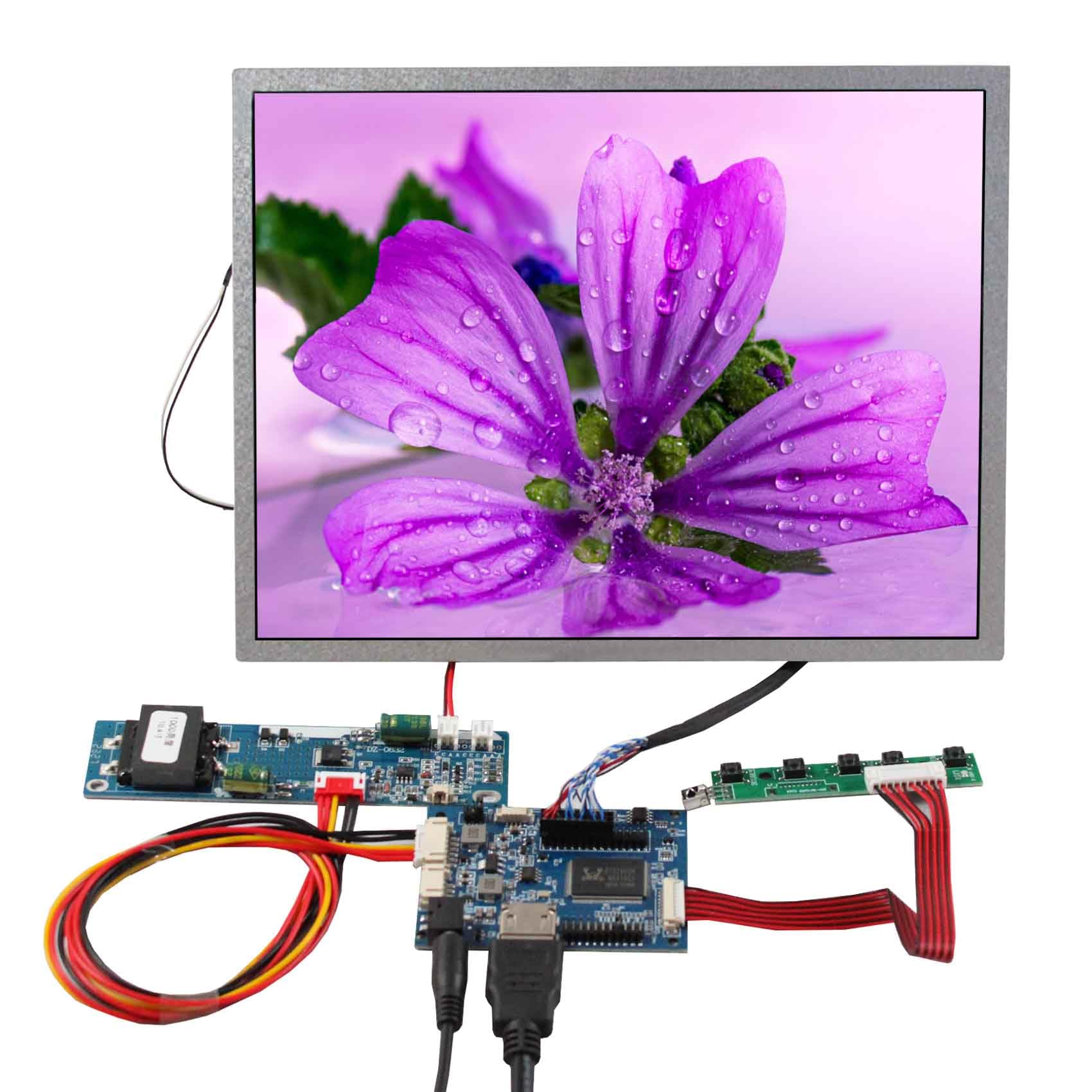 FanyiTek 10.4 inch 1024x768 4:3 1300nit IPS LCD Screen and Audio LVDs Controller Board 30pins