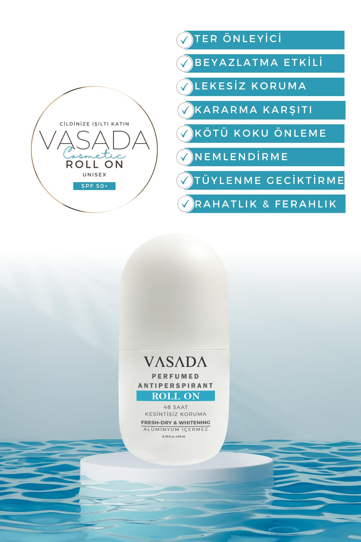 Ter Kokusu Önleyici Alüminyum Içermeyen Unisex Roll-on 50 ml
