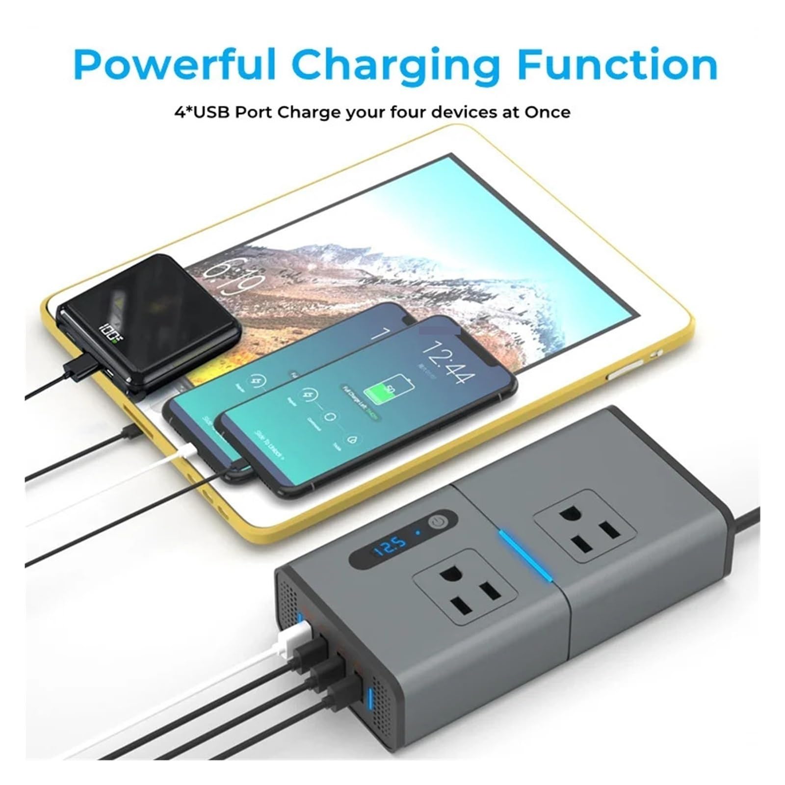 Przetwornica Napięcia Samochodowego DC 12 V Na AC 200 W Automatyczna Typu C QC3.0 Szybka Ładowarka USB Samochodowa Zasilacz Bezpieczne Niezawodne Wszechstronne Zastosowanie