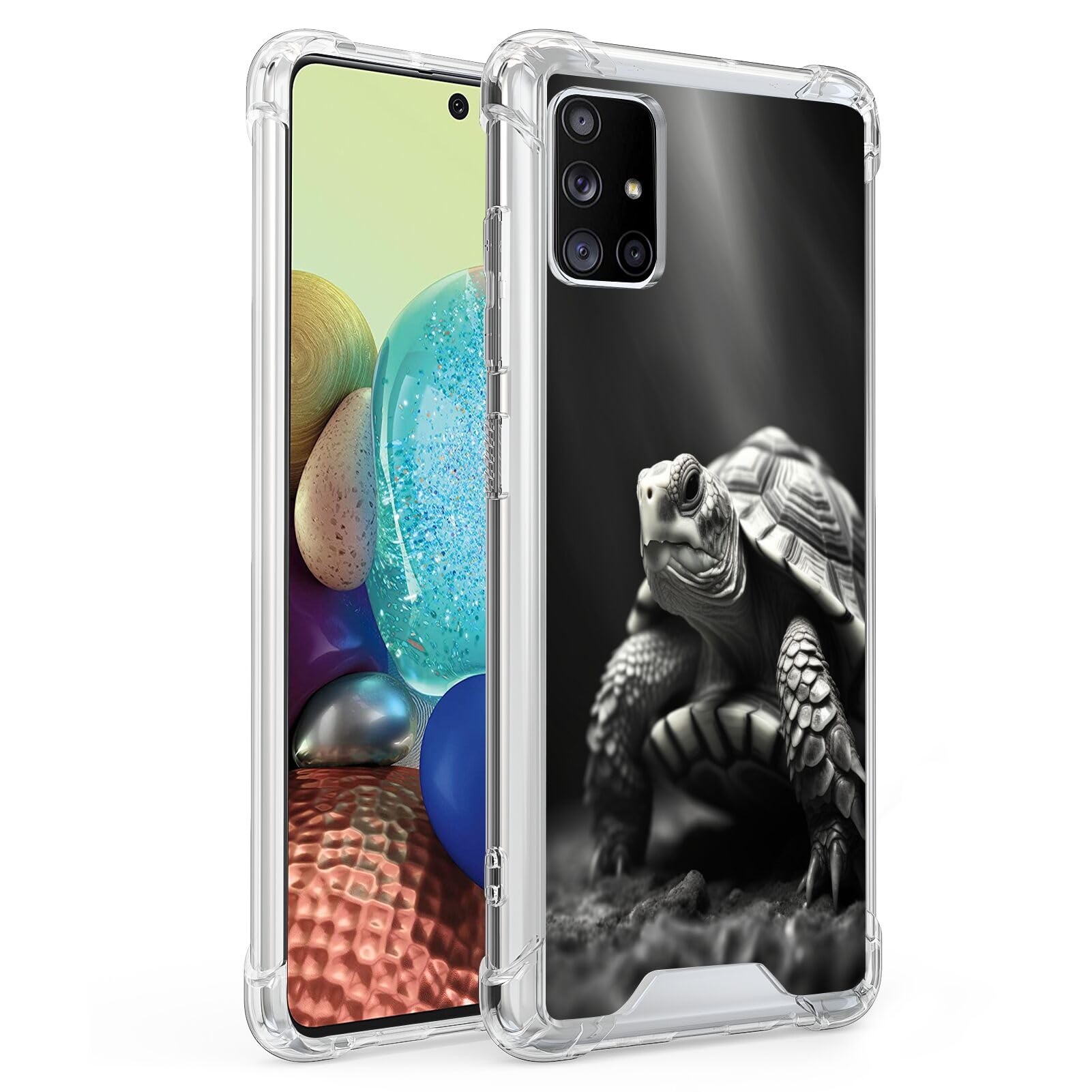 Elgzigok Transparent Case for Samsung Galaxy A71 5G Turtle-aa2 Phone Cover Clear Silicone Protective Case for Samsung Galaxy A71 5G Shock-Proof Four Corners Reinforced