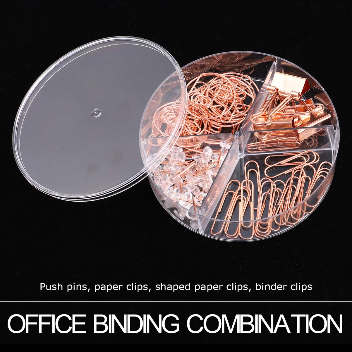 Arbeitsmappe, Dateispeicher, Faltkasten Bindemittelklammern, Buchstabenklammern, Foldback -Bindemittel, 2 Sets Bindemittel Clips Dekorative Papierclips Push Pins Sets mit Kasten for Büroschulenzubehör