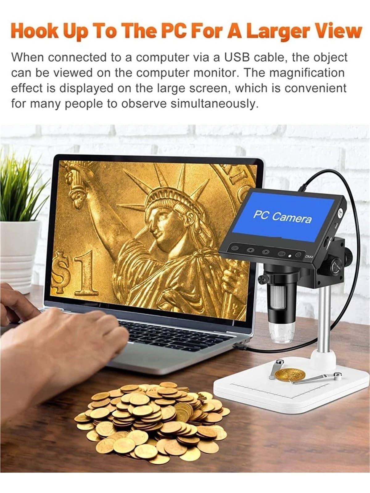 Microscopio, Mirino digitale da 4,3'', mirino video 1000X con 8 luci LED regolabili, visualizzazione PC for saldatura for adulti, spedizione gratuita,Prodotti scientifici e da laboratorio