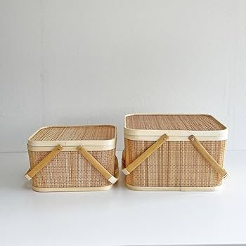 竹製ピクニックバスケット 竹製ピクニックバスケット - メルカリ