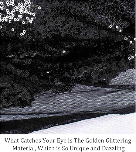 Miniatura 2 de Pardecor The Yard - Tela de lentejuelas para coser ropa, vestidos, chaqueta (1 yarda, negro)