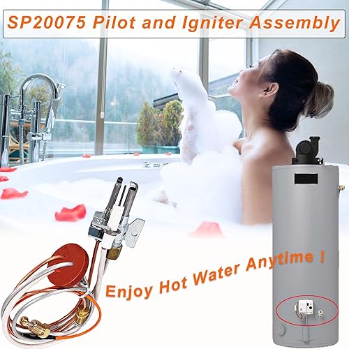 Miniatura 2 de SP20075, SP20305A - Kit de repuesto para piloto e encendedor compatible con GE, piezas de calentador de agua a gas natural Richmond Rheem, incluye