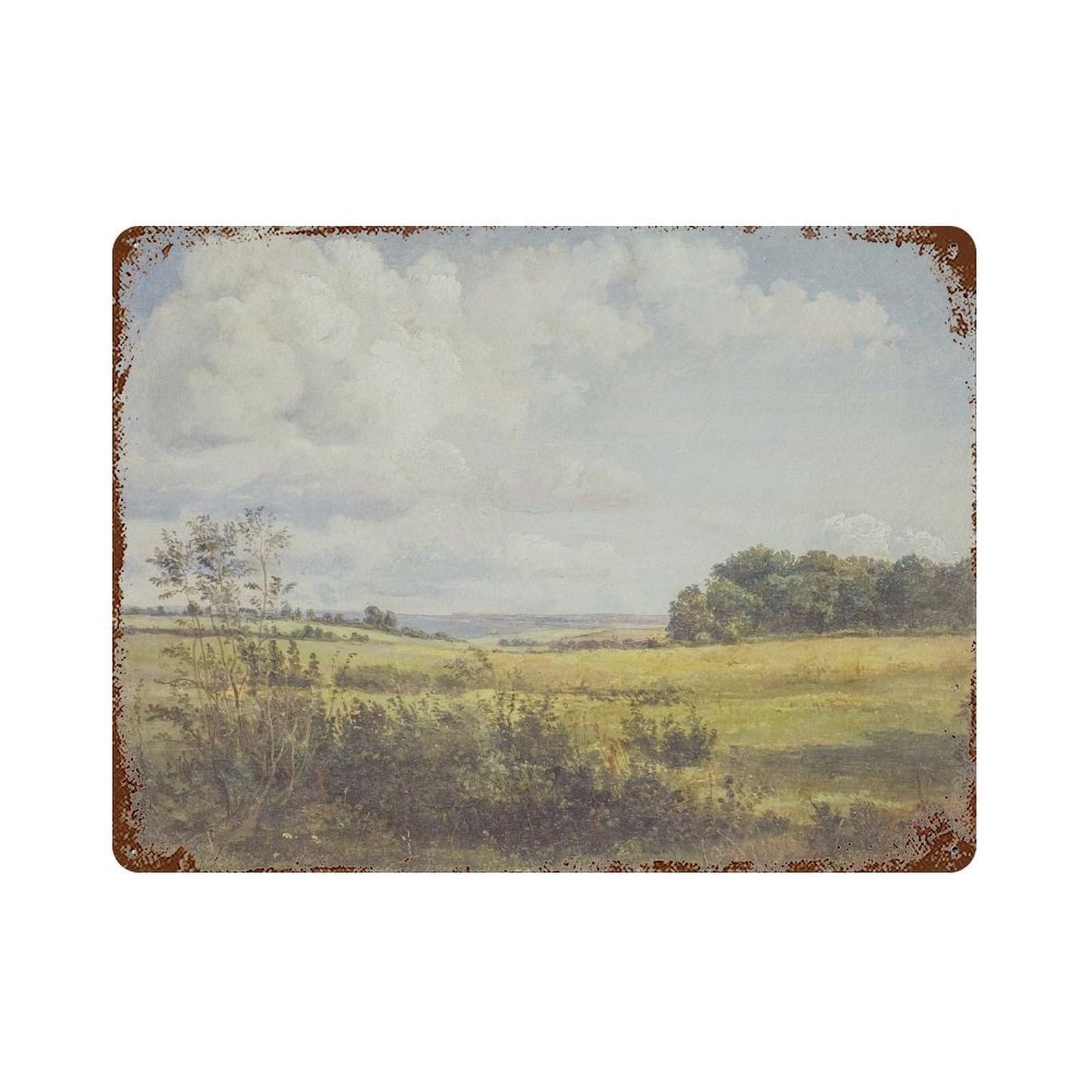 xiaoxiaoshen European Retro Landscape Oil Painting, Countryside Wall Decor Art Metal Tin Poster Modern Home Decor Art Home Bar Shop Decorations Vintage Sign 30x40cm