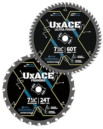 Miniatura 13 de Hoja de sierra circular de 5-1/2 pulgadas y 40 dientes con eje de 10 mm, corte de madera de ultra acabado, punta de carburo, corte fino, para madera