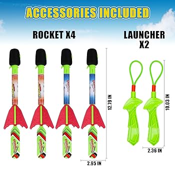 SUPRBIRD Space Rocket Launcher For Kids,Outdoor Rocket Toys With 3