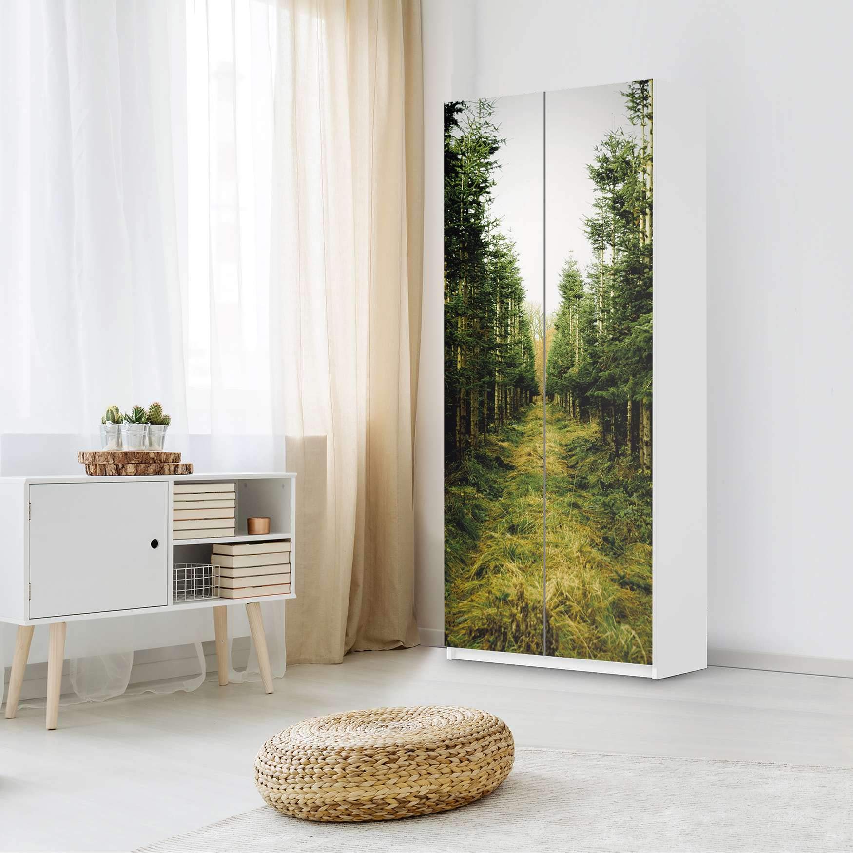 Wandtattoo Möbel passend für IKEA Pax Schrank 236 cm Höhe - 2 Türen I Möbelaufkleber - Möbel-Tattoo Sticker Aufkleber I Wohnen und Dekorieren für Wohnzimmer und Schlafzimmer