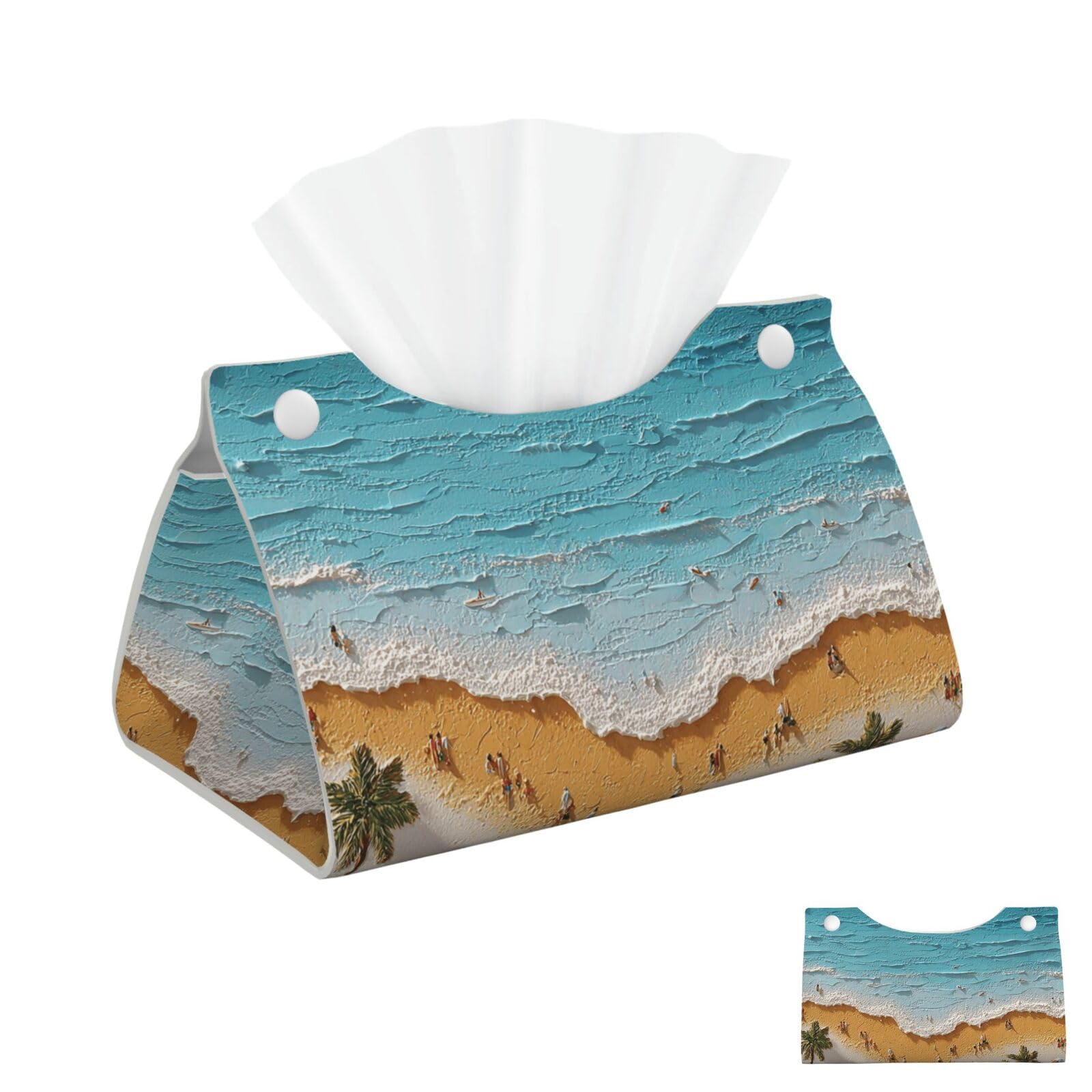 Sandy Beach Holiday Tissue Box Cover Square Cube Boxes