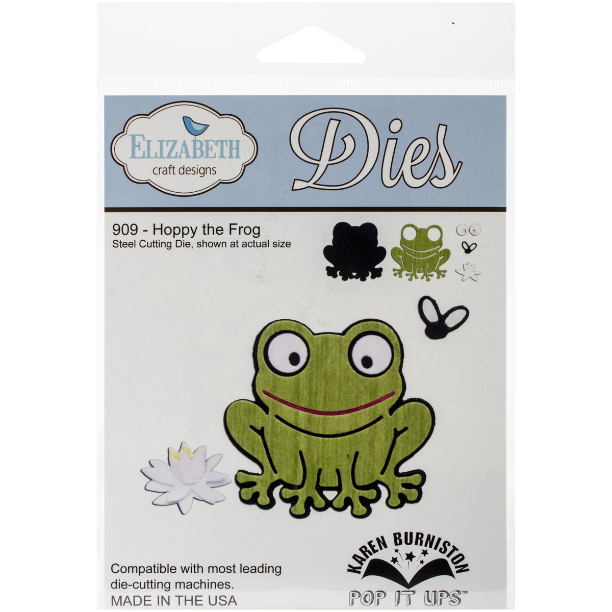 Elizabeth Craft Designs Hoppy The Frog Metal Dies,Grey