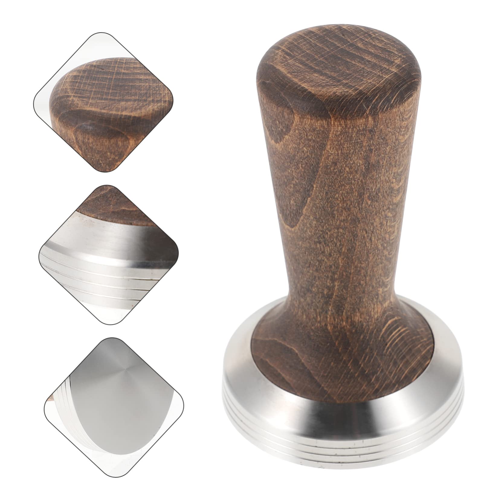 Pressino per Caffè Espresso in Acciaio Inox Impugnatura in Legno
