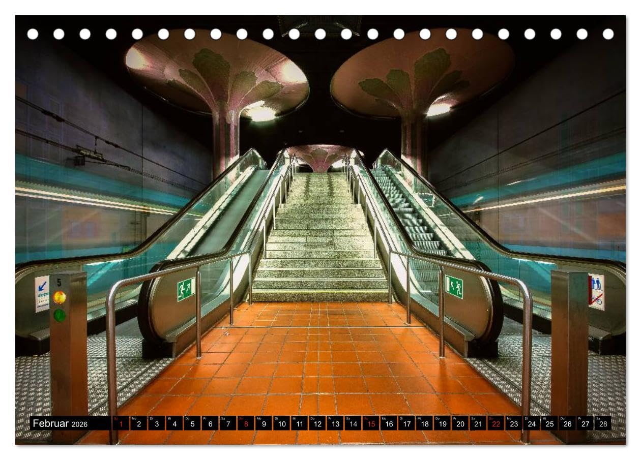 Frankfurt - mit der U-Bahn erfahren (Tischkalender 2026 DIN A5 quer), CALVENDO Monatskalender: Impressionen aus der Frankfurter Unterwelt