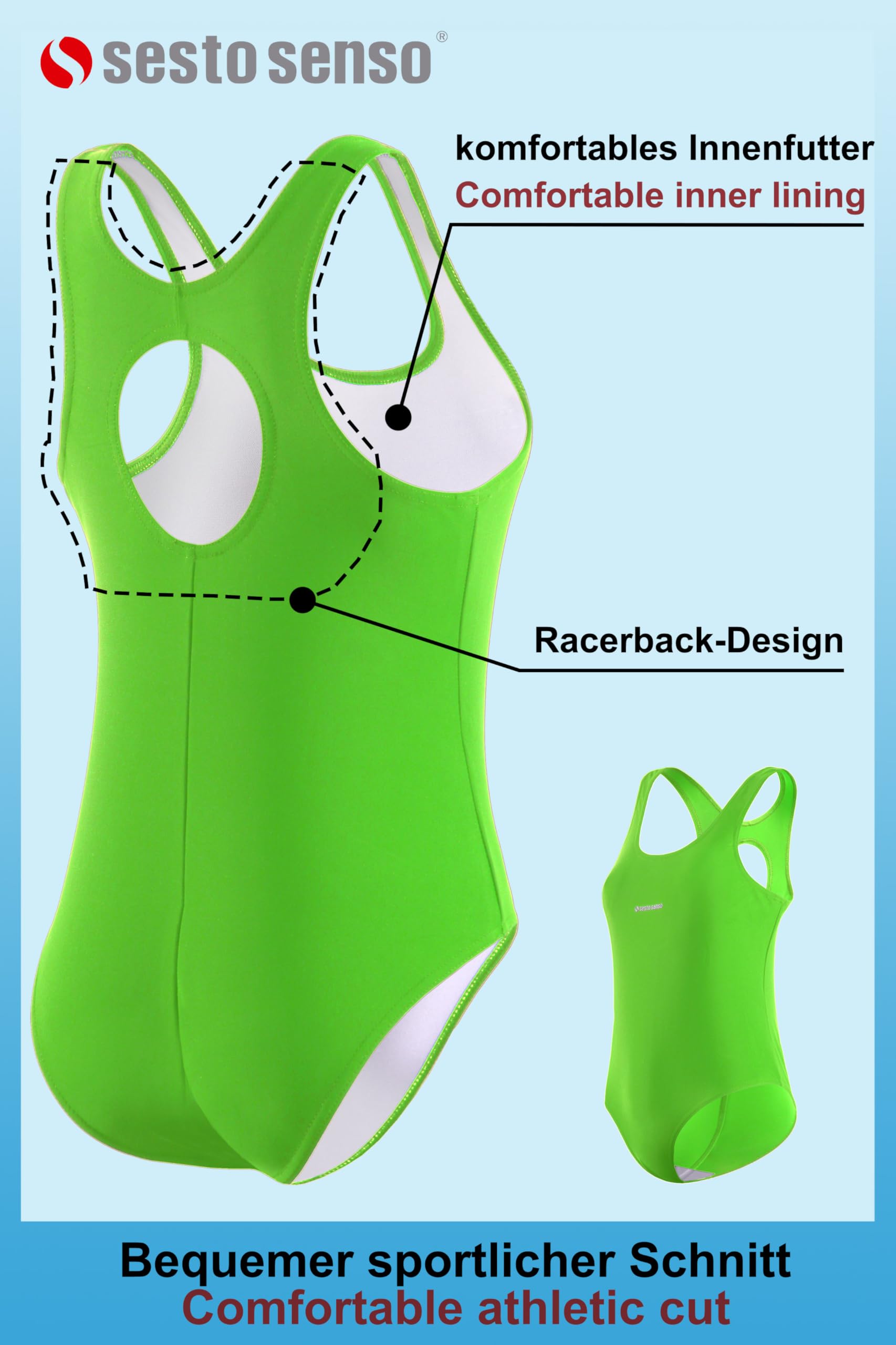 sesto senso Maillot de Bain Filles Un Maillot Sport Opaque Une Pièce