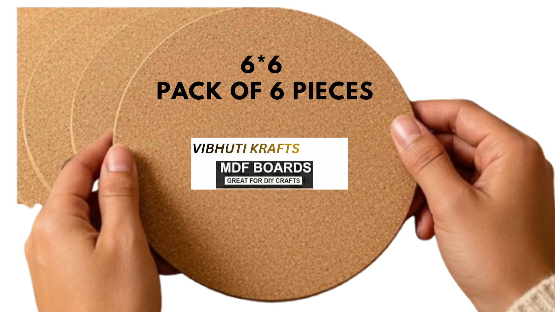 MDF 6-Piece Round MDF Boards (3.5 mm Thick, 6x6 Inch) – Wooden MDF Sheets for Art & Craft, DIY Cutouts for Painting, Resin Art, Home Decor-image-3