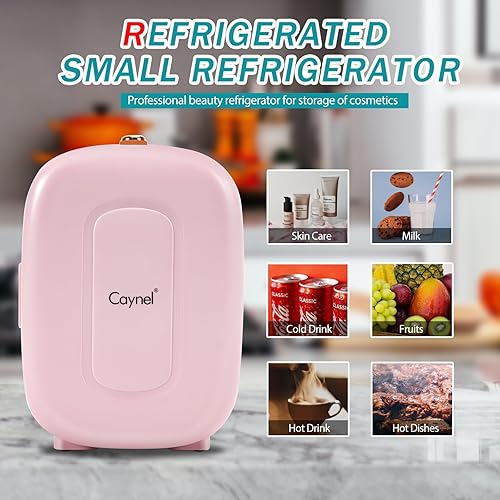 Miniatura 4 de Caynel - Minirrefrigerador de 4 L, color rosado
