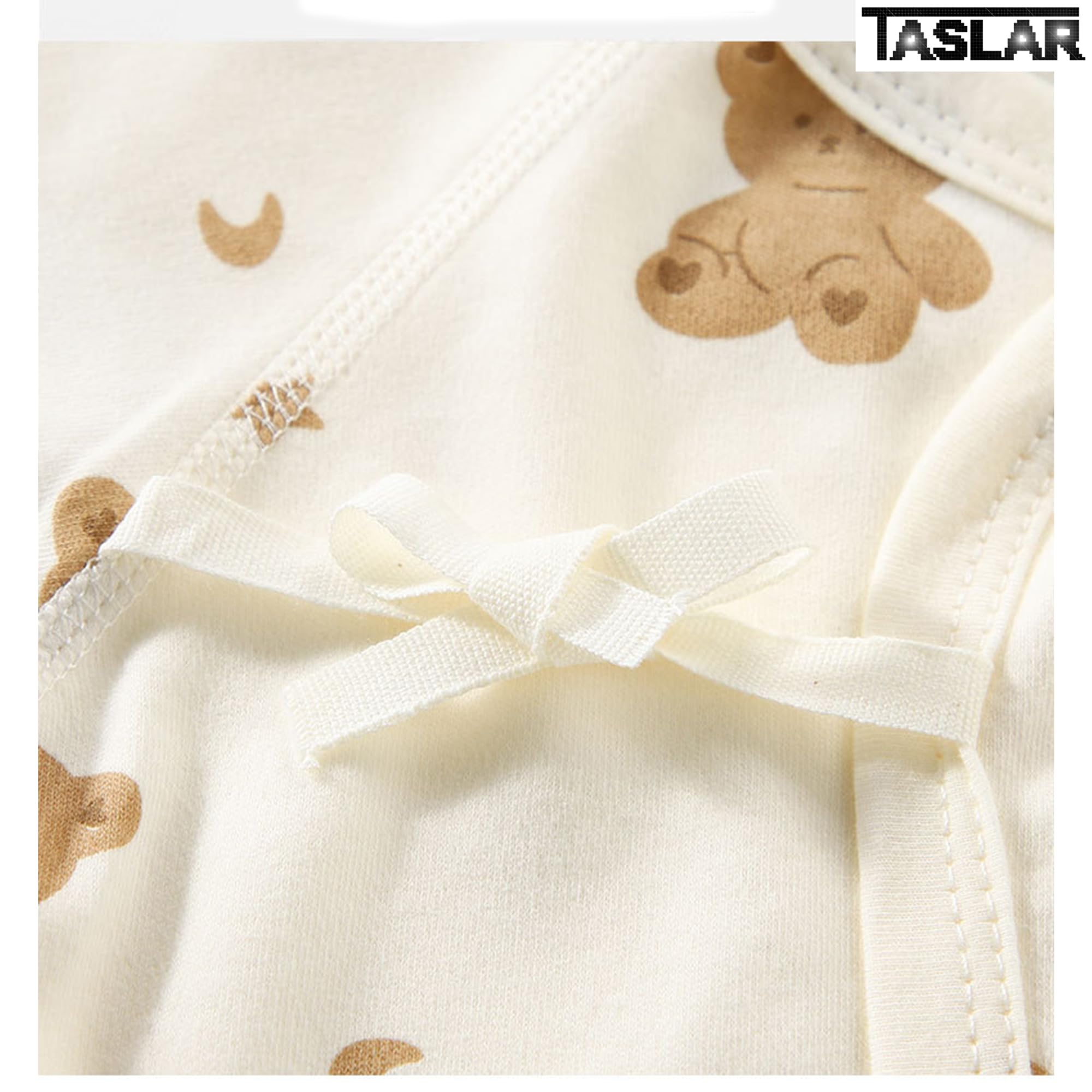 TASLAR Cute Bear Cartoon Two Piece Clothes Set Cotton Long Sleeve Open Front Outfits Room Wear, Sleepwear, Soft Pajamas Top for Unisex Baby Boys Girls 4