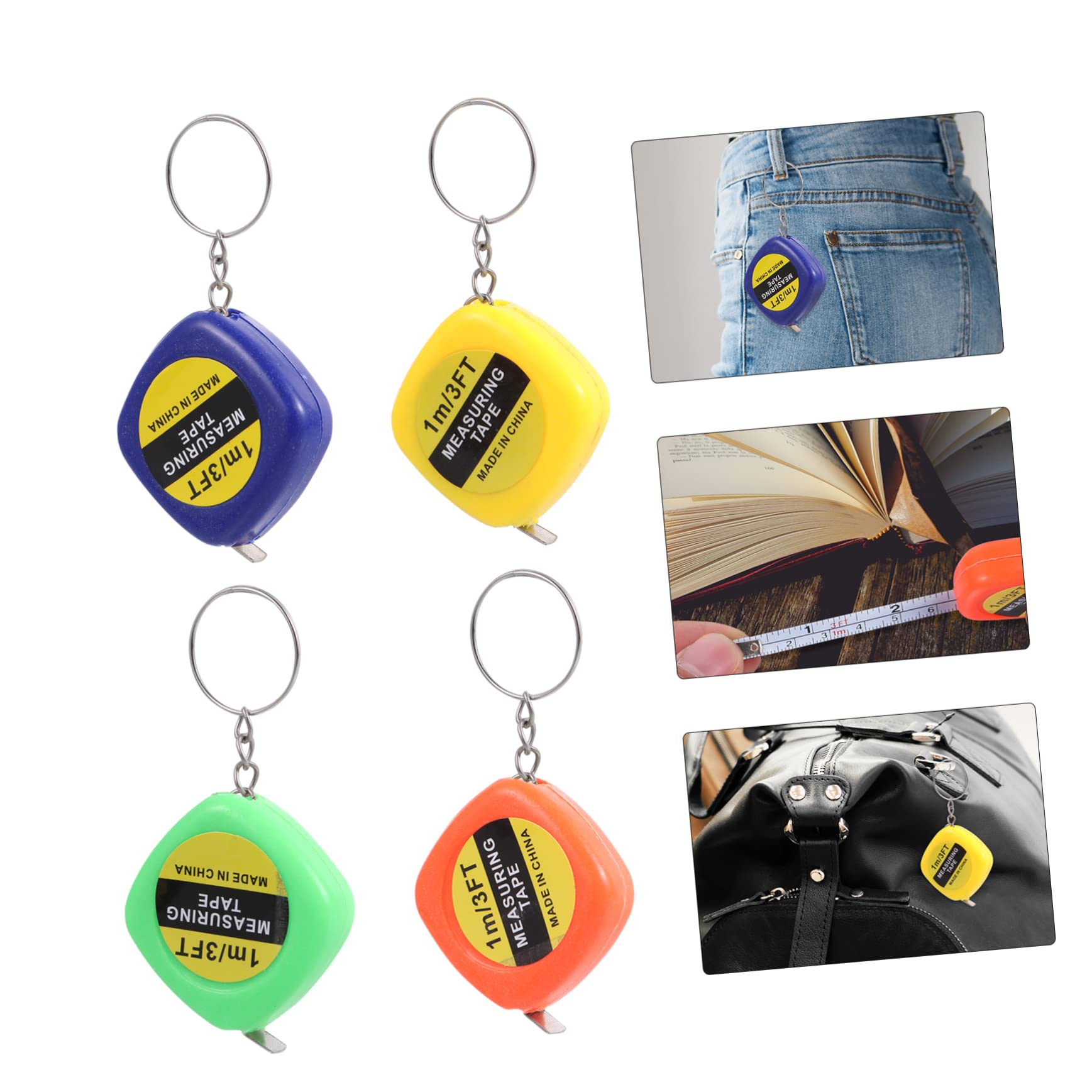 NUOBESTY 10 Set Portachiavi Con Metro A Nastro Piccolo In Miniatura Portatile Tascabile Per Righello Portachiavi Da Cucito Metro A Nastro Morbido Mini Metro A Nastro 20 pezzi*10
