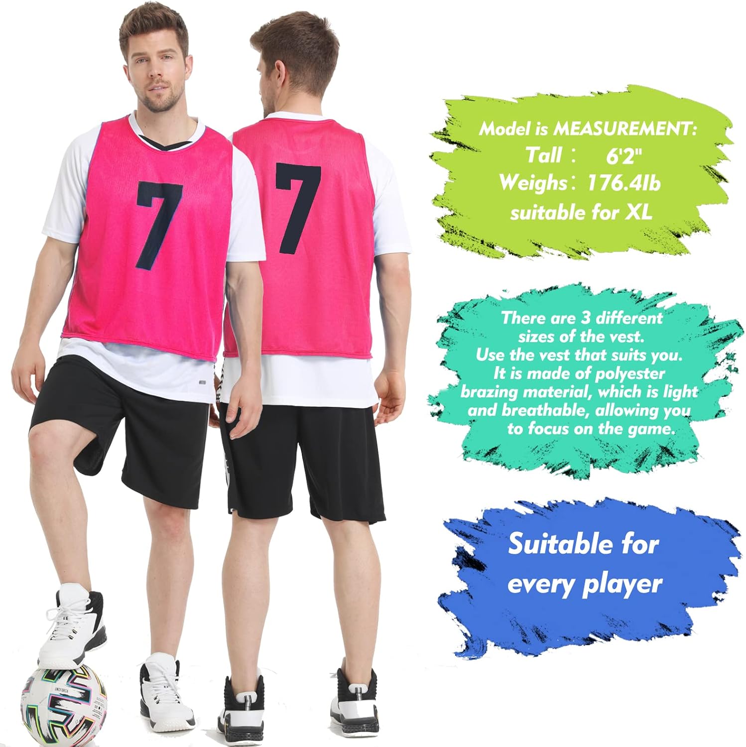 12 Pack Team Pinnies Scrimmage Vests Practice Jersey for Men Pennies for Sports Soccer Jerseys for Adult Youth