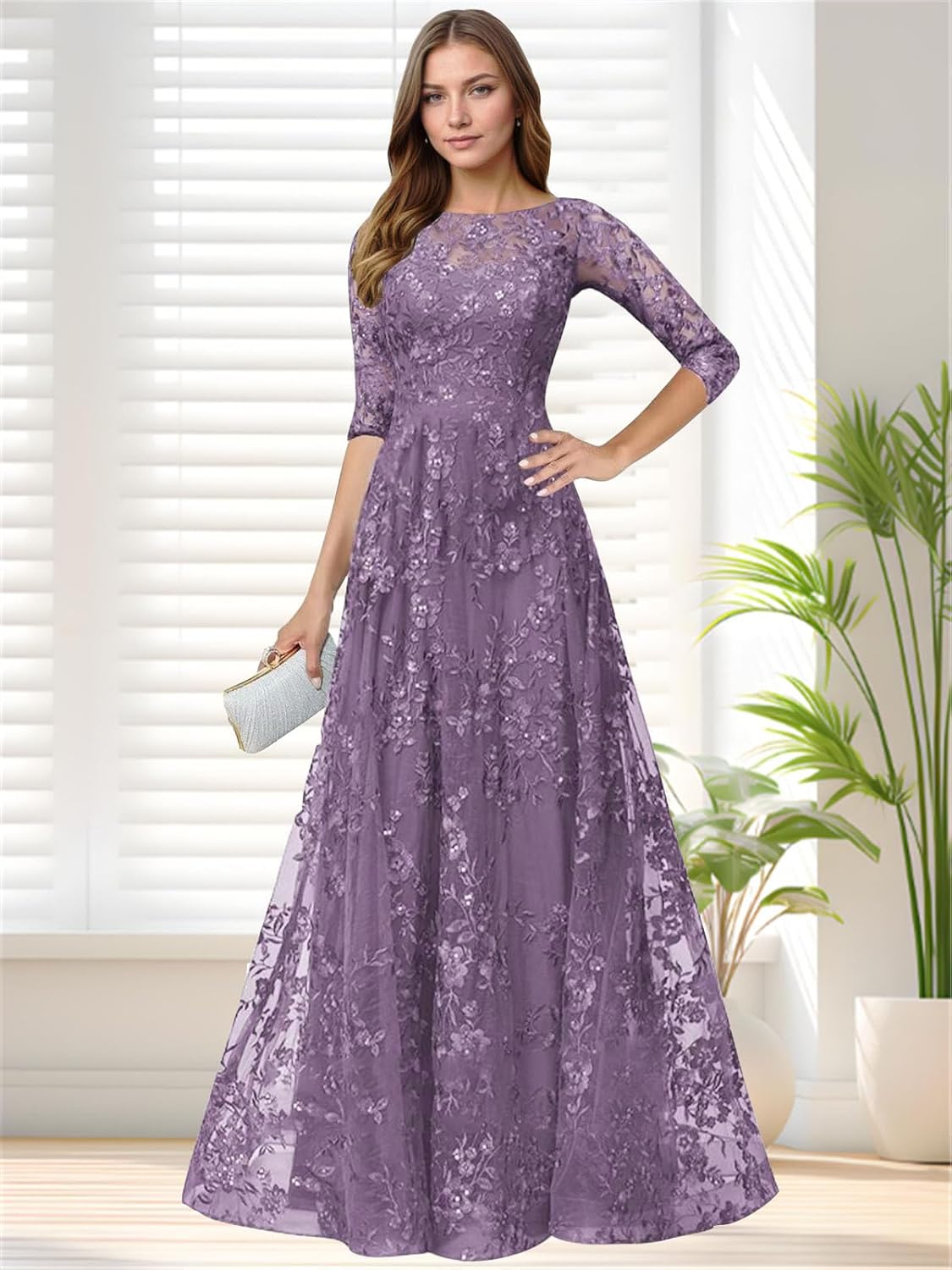 A Line Chiffon Mother of The Bride Dresses Tea Length Short Sleeve V Neck Bead Pleated Ruched Mother Dress