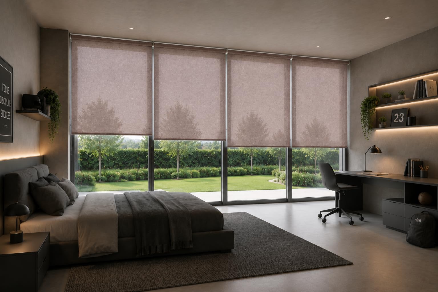 Estoralis Bran Store Enrouleur Tamisant, Marron, 110 x 250 cm