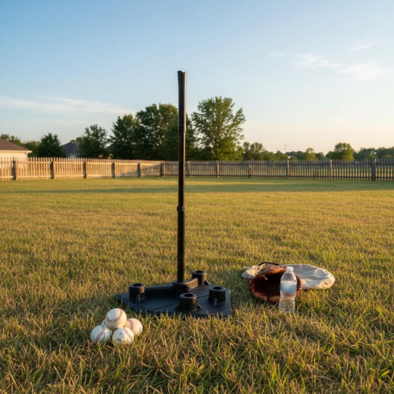 Baseball Training Stand tee de Bateo Ajustable Soporte de Béisbol Base Estable Poste Reforzado Portátil de 19 Pulgadas Adecuado para Ejercicios