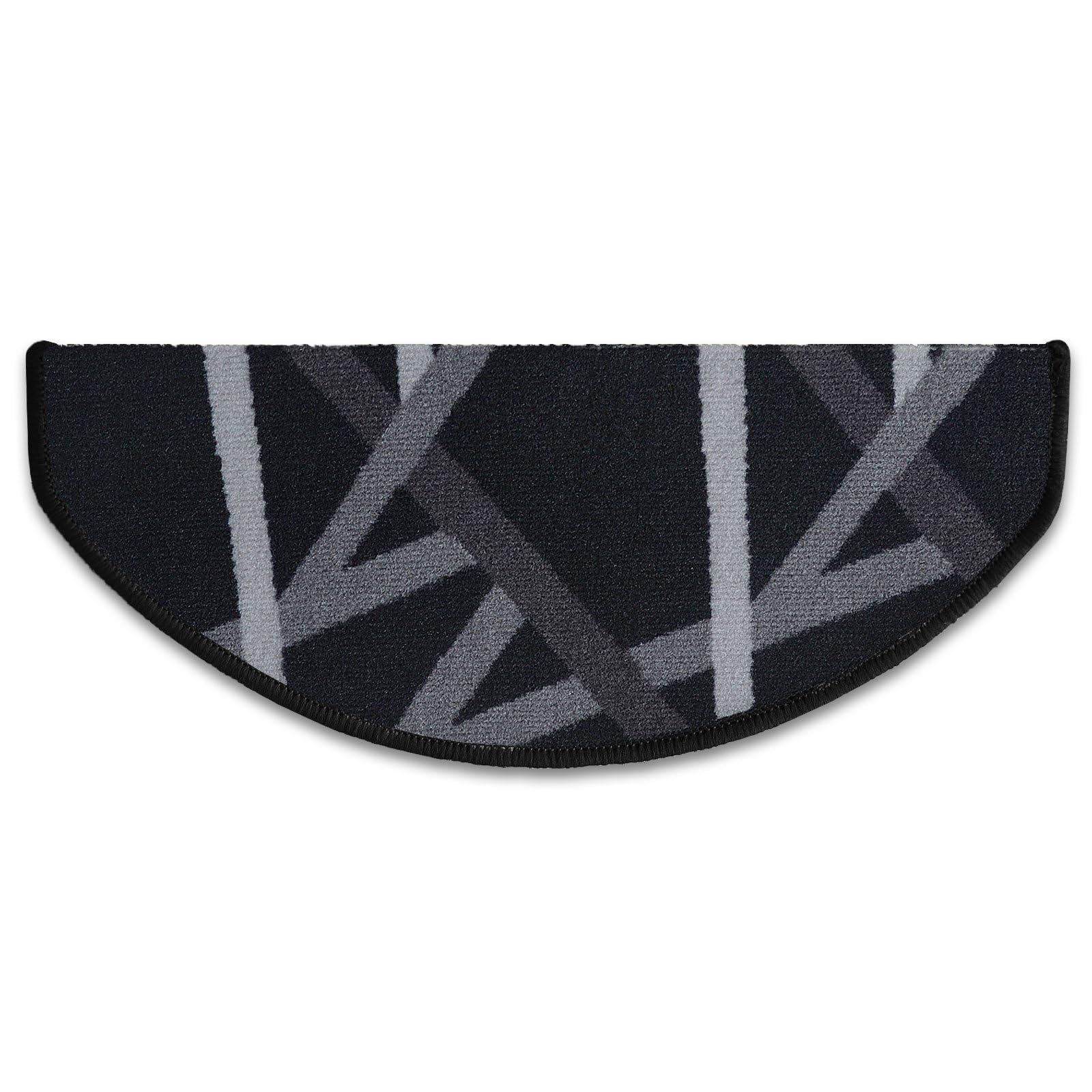 15 Stair Tread Mats - Self-Adhesive, Semicircular, 65 X 23 Cm, Anthracite Printed, Indoor Stair Protection-420023