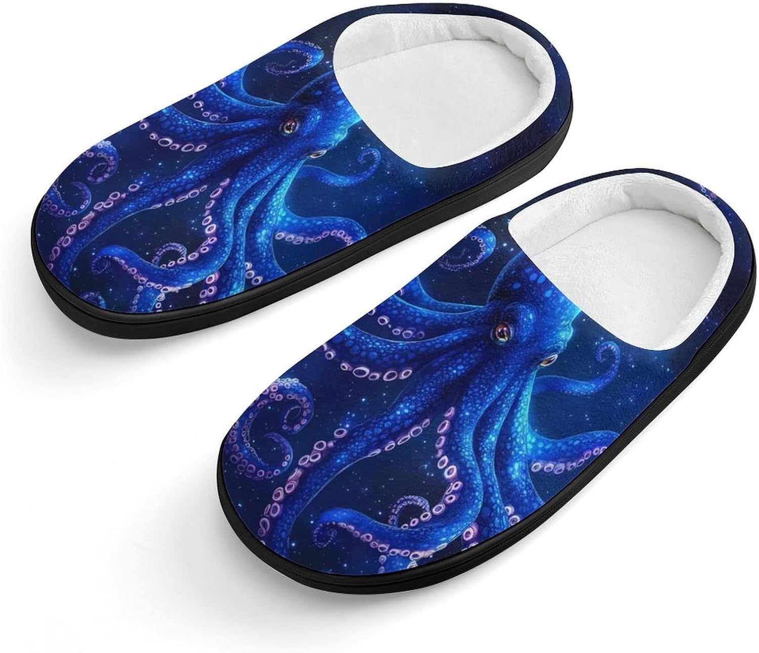 Octopus Galaxy Star Cotton Slippers for Girls Boys Warm House Shoes for Home Travel