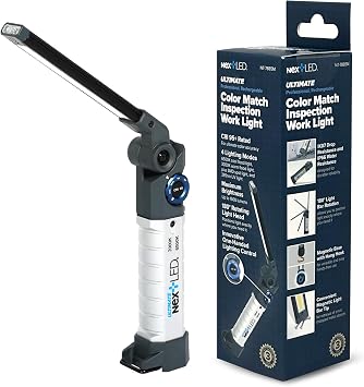 NextLED NT-7885M Ultimate Folding 1500 Lumen Multi-Function LED Rechargeable Work Light with CRI 95 Rating, Dual Color Temperatures, for Auto Detailing, Color Match, Mechanic Repair, HVAC Inspection