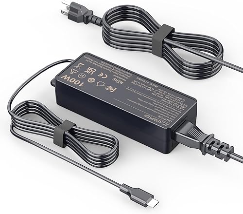 Cargador USB C de 100 W, carga rápida de 100 W, compatible con Lenovo HP Dell Asus Acer MacBook Huawei Samsung tipo C adaptador de alimentación