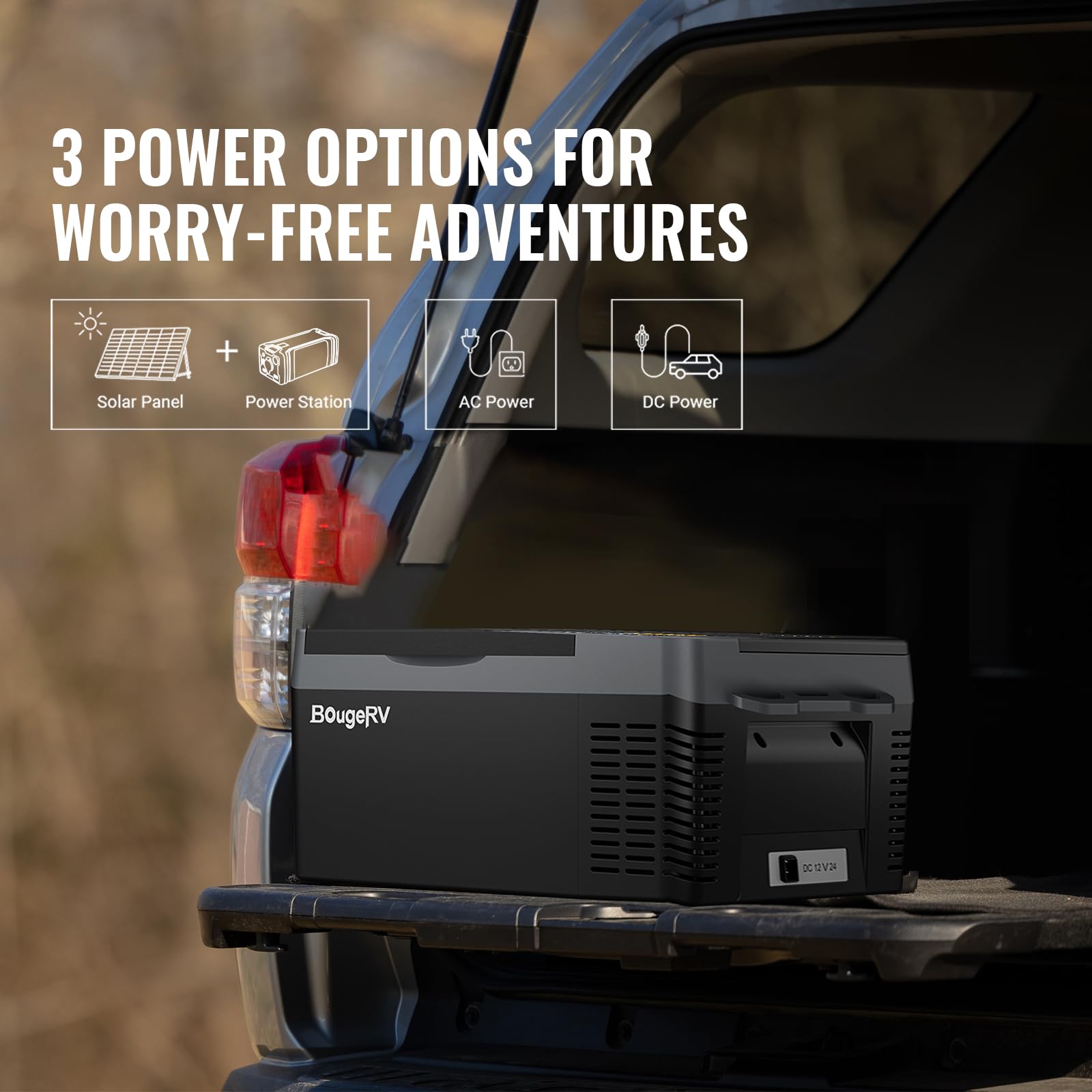 BougeRV CRPRO 12V Compressor Fridge Freezer 29L Car Fridge Portable Car Refrigerator 12/24V DC 110-240V AC for Camping Outdoor Travel Campervan RV Boat Home, -22℃ to 10℃, Battery Not Included — view 7