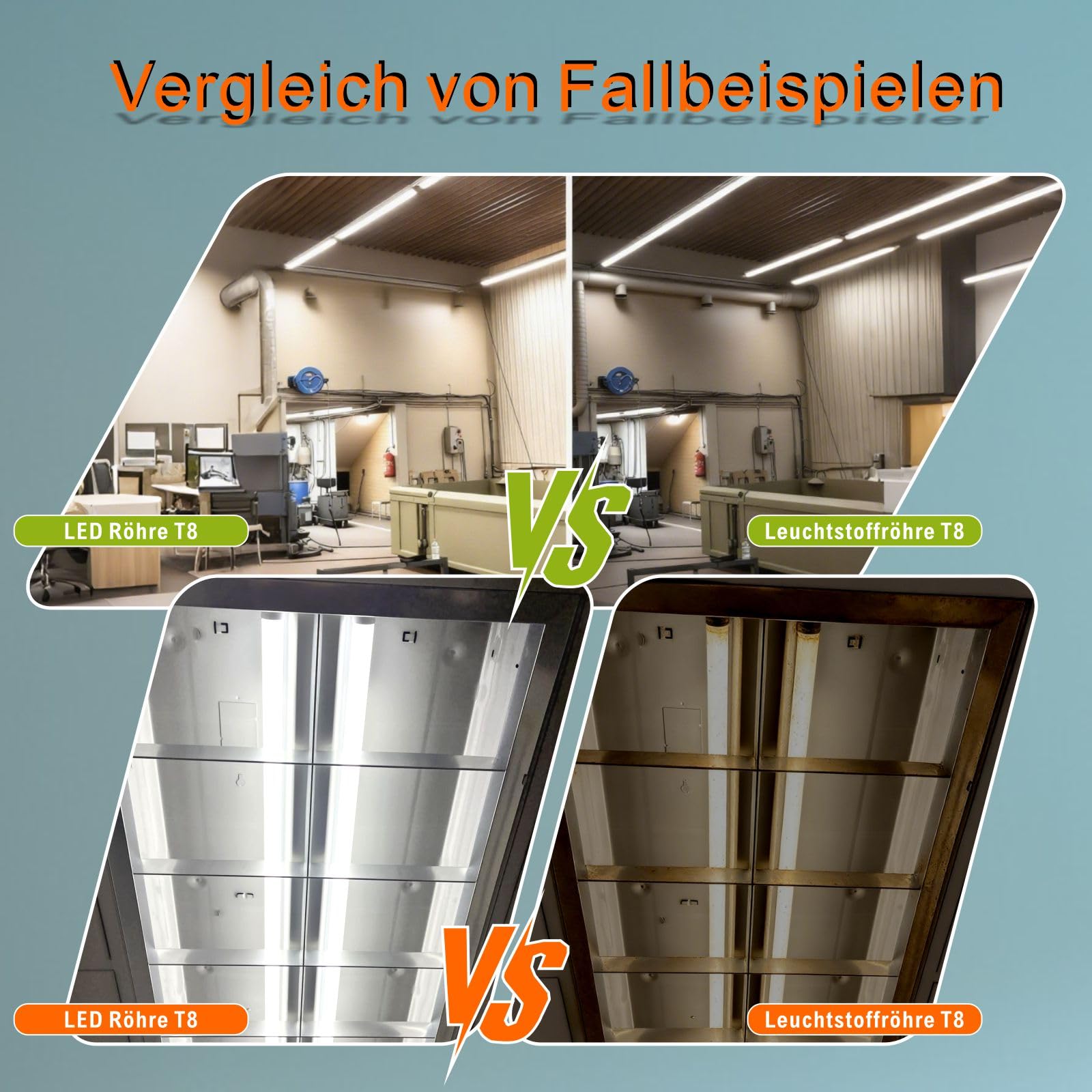 IHYCTV LED Röhre 150cm, 24W, 3885 Lumen, G13 T8, EVG/KVG/VVG Kompatibel, 4000K Neutralweiß, 4er Pack