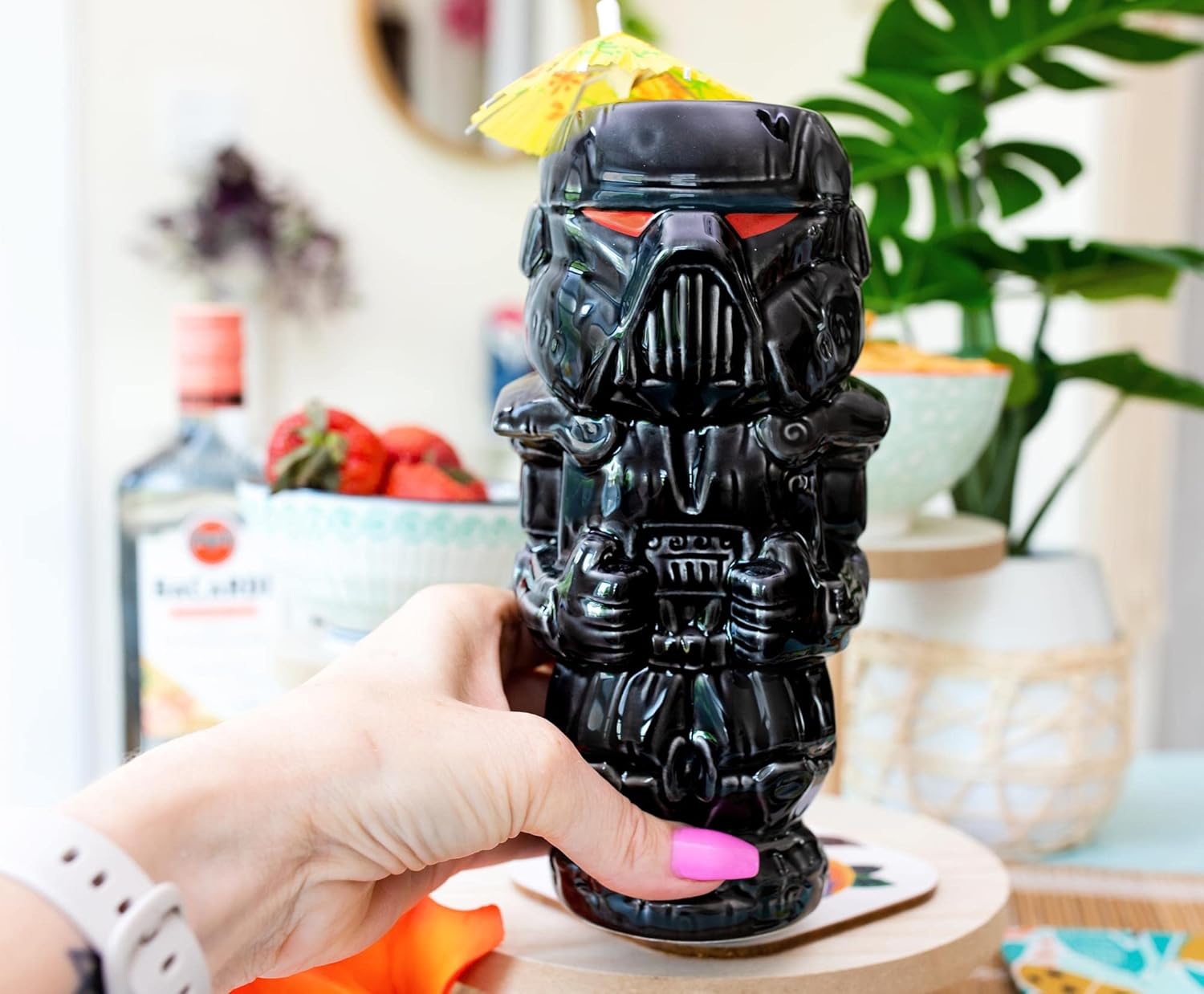 Geeki Tikis Star Wars: The Mandalorian Dark Trooper 18-Ounce Ceramic Mug | Cocktail Tumblers, Beer Mug Glassware For Liquor, Beverages, Pub Drinks, Tropical Drinkware For Home Barware Decor