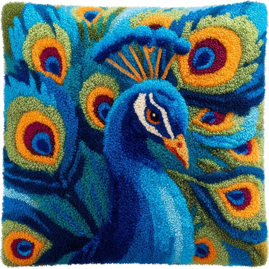 Henypt Latch Hook Kits for Beginners Peacock