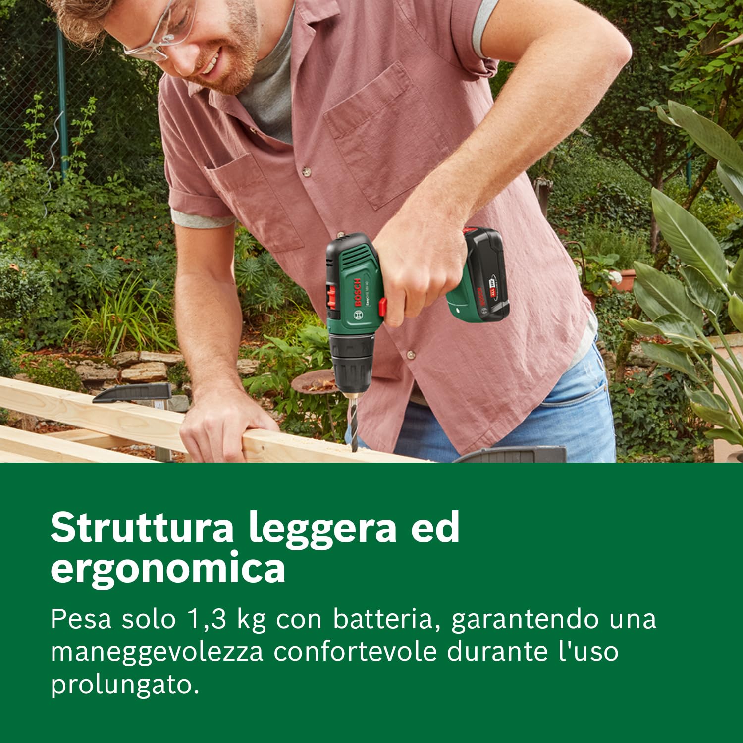 Bosch Home and Garden 06039D8004 Bosch Trapano Avvitatore EasyDrill 18V-40 (1 Batteria da 2,0 Ah, Sistema 18 Volt, in Custodia per Il Trasporto). 1/2"