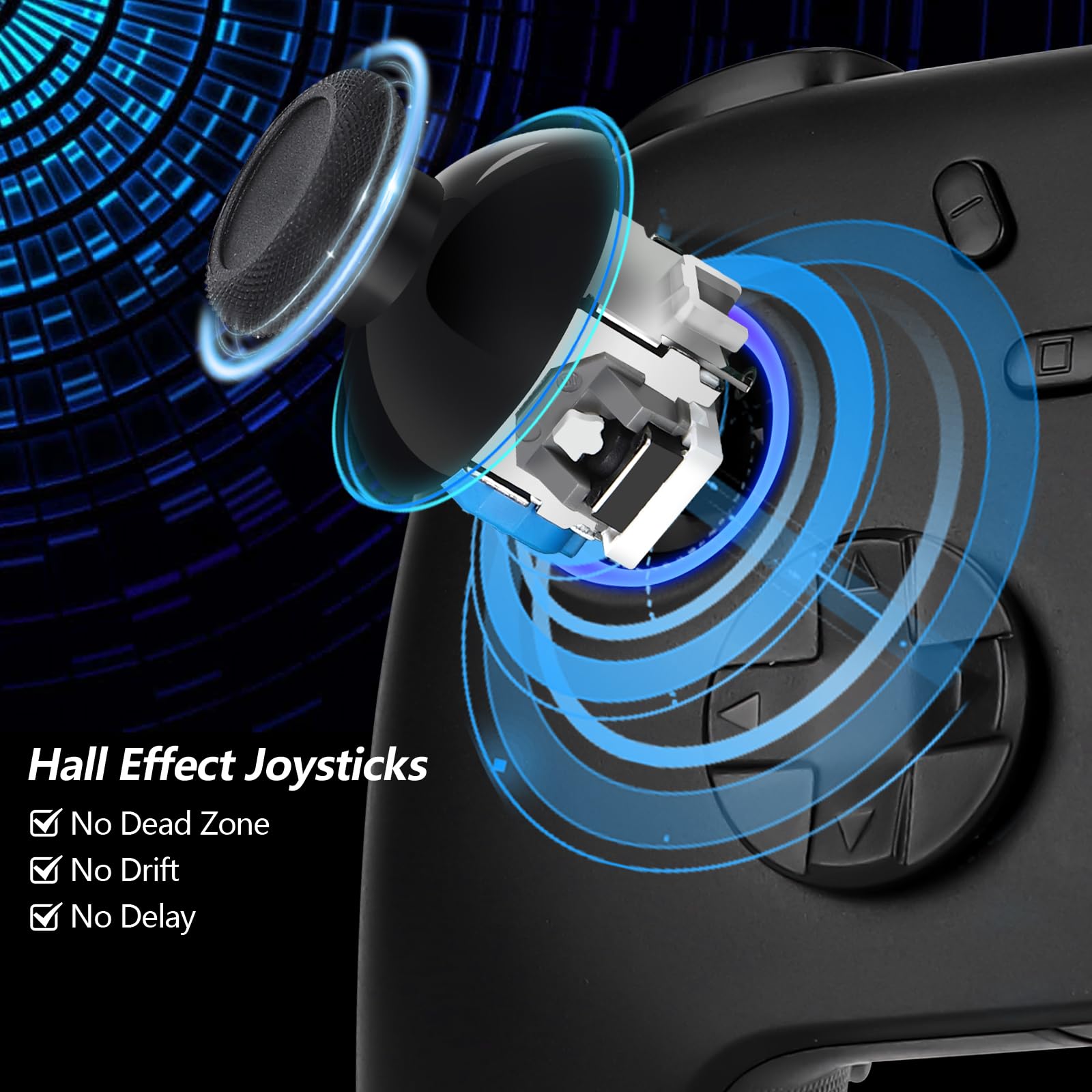 DoJoZone Mando PC, PC Mandos Inalámbrico con Base de Carga, Joysticks Hall Effect y Gatillos Hall, RGB, Turbo, Giroscopio, Bluetooth/2,4G Gamepad Compatible con Windows PC, Switch, Steam y Android