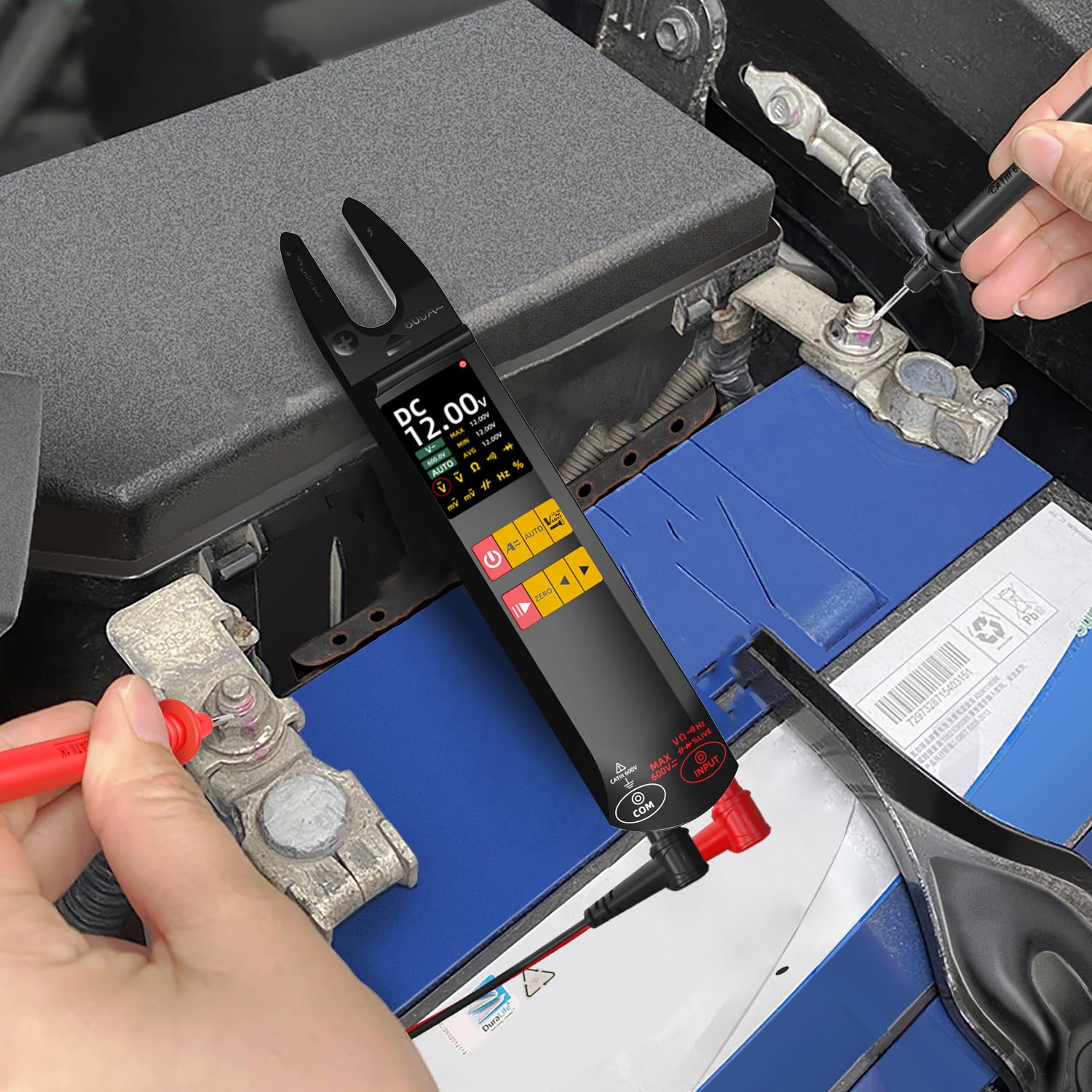 BSIDE U5 Pinza Amperometrica Aperta DC AC 600A TRMS Multimetro Digitale Automatico con 2,8" Grande Display a Colori Tester di Tensione Corrente Frequenza Diodo Capacità NCV Filo Elettrico