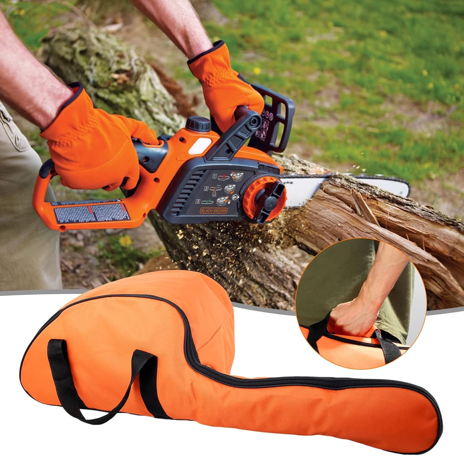 Yhenlovtt Kettensäge Tragetasche 50,8cm - Wasserdichte Transporttasche 600D Für Kettensägen