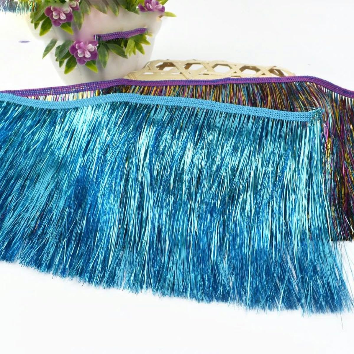 5/10/20 mètres 15 cm frange gland dentelle frange garniture pour robe latine scène vêtements rideaux dentelle accessoires décoration de Noël-15 cm-20 mètres-violet foncé